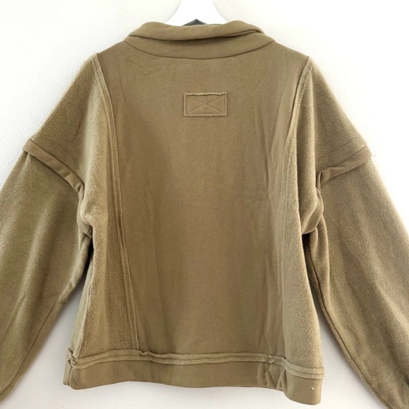 NWT Jacket Sweatshirt Quarter-Zip Henley Large Olive Green - Picture 3 of 11